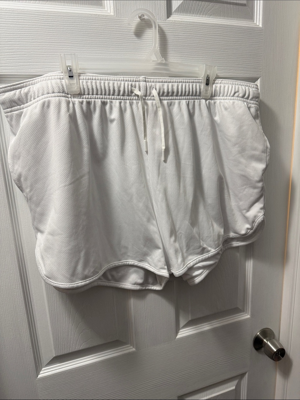 Athletic Works White Women's Mesh Drawstring Athletic Shorts